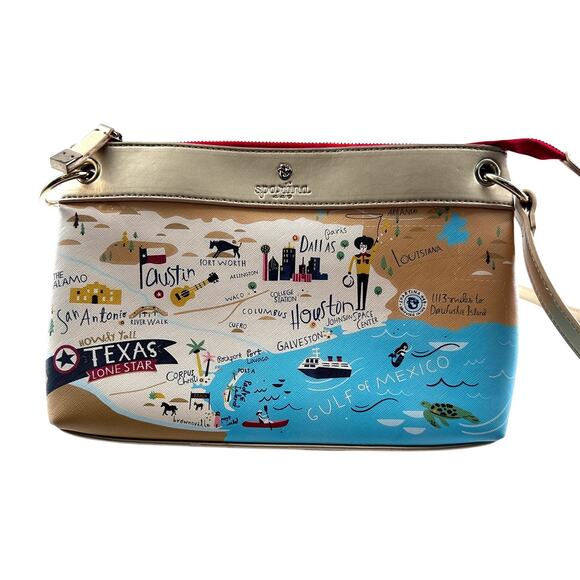 Spartina 449 Texas Lover Crossbody Bag Gold Trim Purse - Picture 1 of 9